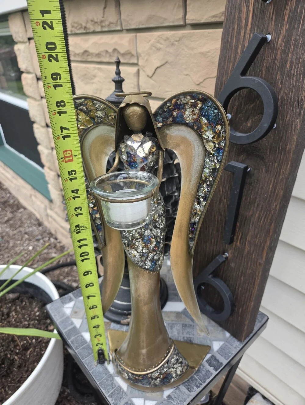 Vintage Pier 1 Imports Mosaic Angel Candle Holder – 19